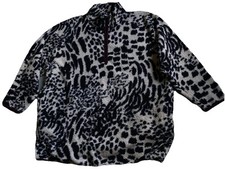 New unisex Animal Print Teddy Borg Cosy Longline Quarter Zip Fleece XXL.  