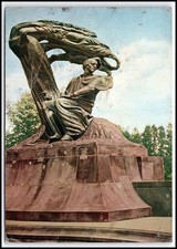 1963 Frederic Chopin Monument Warsaw Poland Vintage Postcard RUCH K045