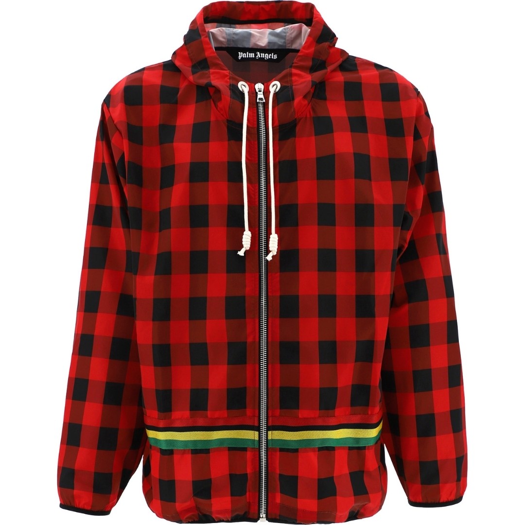 Palm Angels Buffalo Check Windbreaker Red Jacket 76490₽