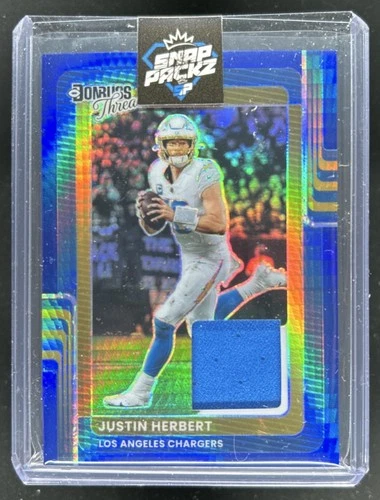 2025 Donruss Optic Justin Herbert Blue Hyper (RAW)