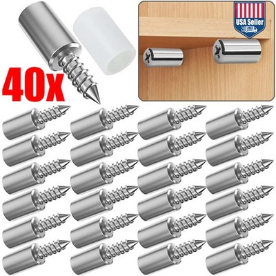 20/40 Pcs Cabinet Shelf Support Pegs, Self-Tapping Screws with Non-Slip Sleeves