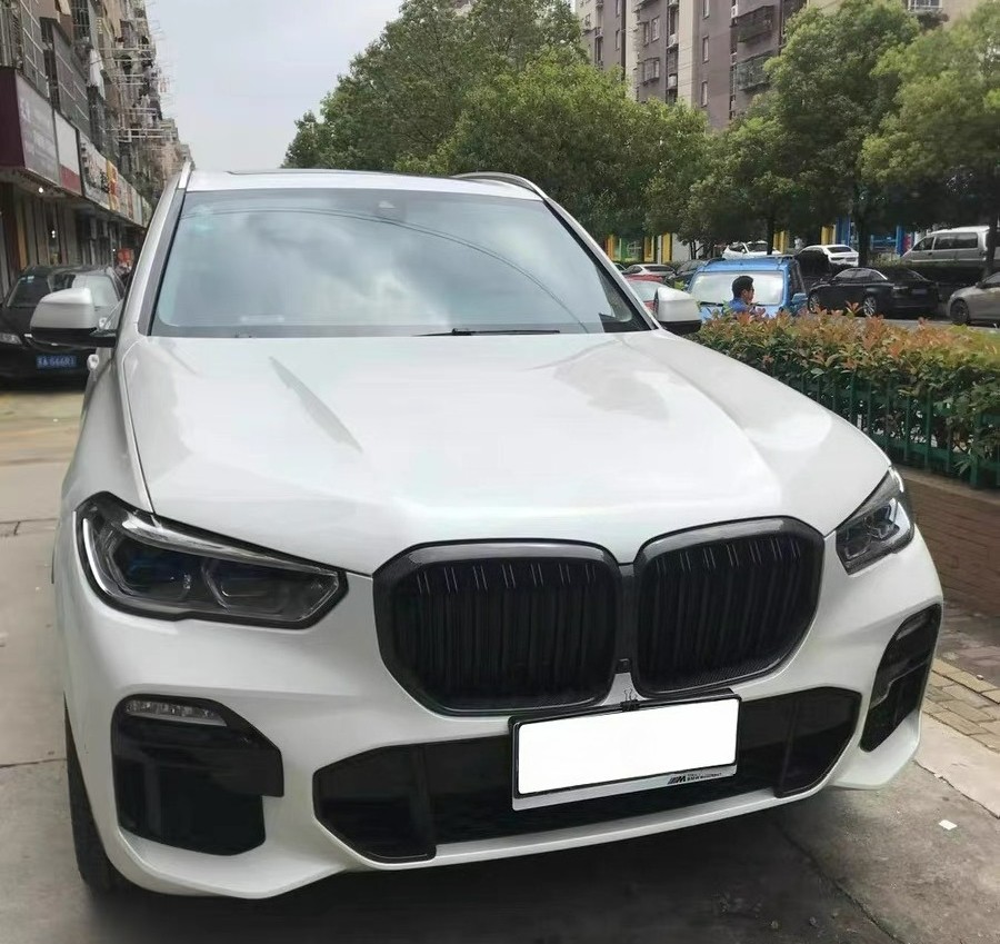 US- Carbon Fiber Grille Front Kidney Grill Double Slats for BMW X5 G05 2019-2022