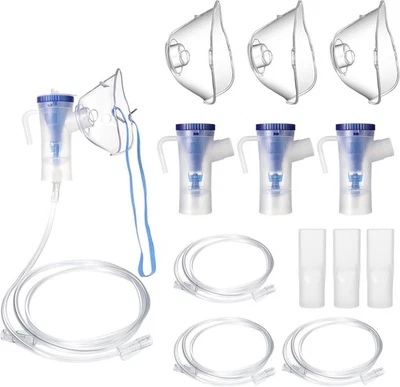 MARKENLOS Ersatzset für Inhalationsgerät Mundstück Nasenstück Luftschlauch Luftfilter Set