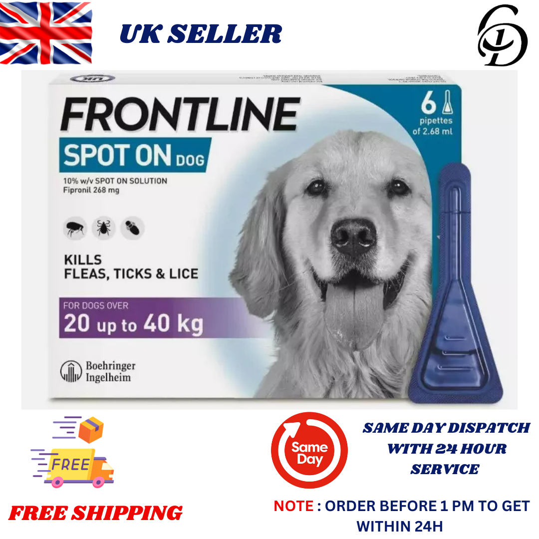 Frontline SPOT ON Flea,Tick Lice Treatment For Large Dogs 20-40