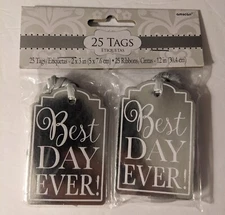 Amscam "Best Day Ever" Tags (25 in pkg) Silver - NEW