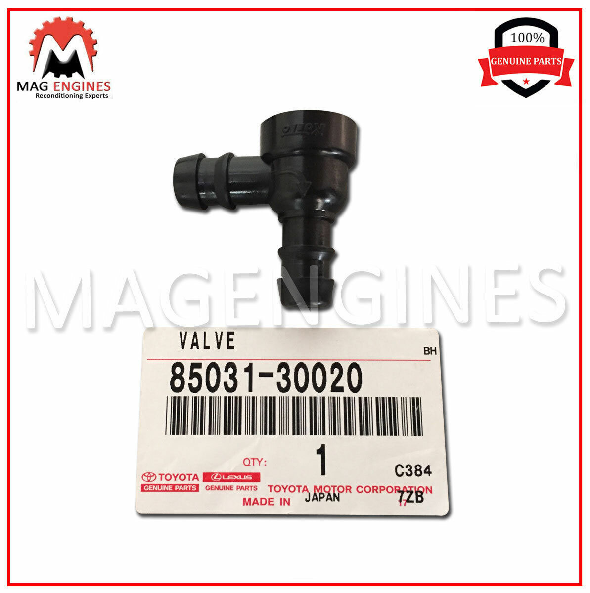 85031-30020 GENUINE OEM HEADLAMP CLEANER WASHER HOSE VALVE