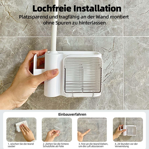 Fönhalter Ohne Bohren - Haartrocknerhalter Wandbefestigung Bad zubehör, 360° dre - Bild 7 von 7