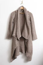 EUC M Women's Elisabetta Collection Light Brown Mohair Wool Cardigan