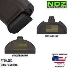NDZ Brass Cerakote Glock 17 19 22 23 34 45 Gen 4/5 Weighted Grip Frame Slug Plug