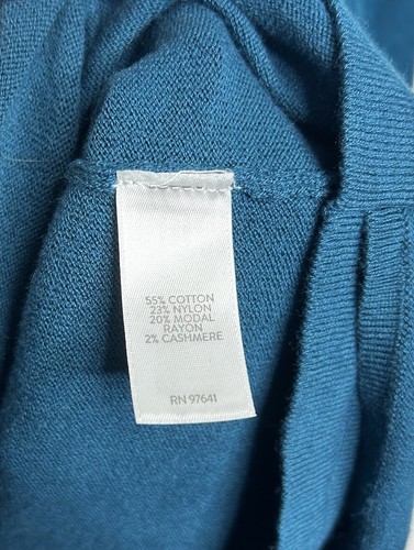 Maglione pullover donna J.Jill drappeggiato teal nodo laterale cravatta taglia small cashmere - Foto 5 di 8