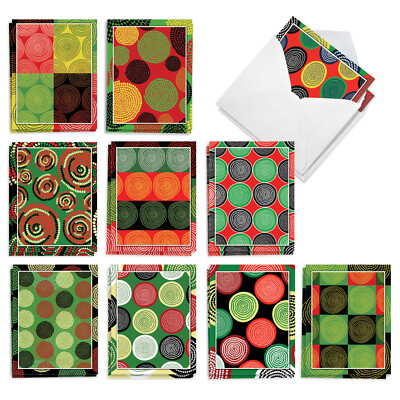 20 Asst'd Kwanzaa Notecard Set 4''x5.12'' w/Envelopes (10 Designs) African Circles