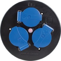 As-Schwabe 10566 | Steckdoseneinsatz 3-Fach Blau, IP44