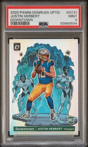 2020 DONRUSS OPTIC DOWNTOWN JUSTIN HERBERT ROOKIE PSA 9 #DT31