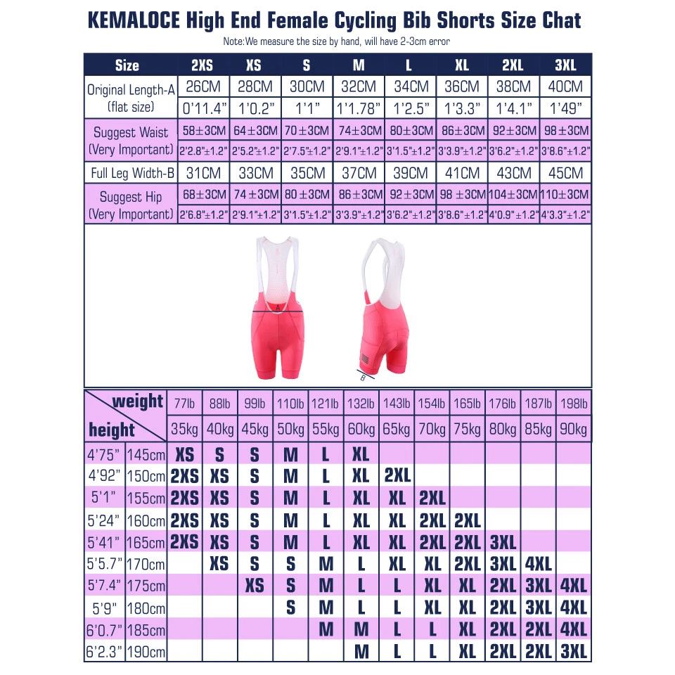 KEMALOCE Cycling Bib Shots Women Pink&Black&Blue Padded S-3XL Summer Bike Shorts - Image 2 of 4