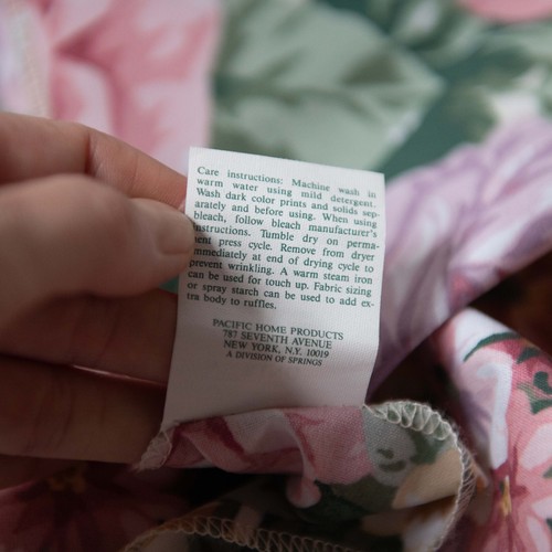 Set of 2 Martha Stewart Vintage Floral Ruffle Cottagecore King Pillowcase Shams - Picture 10 of 11