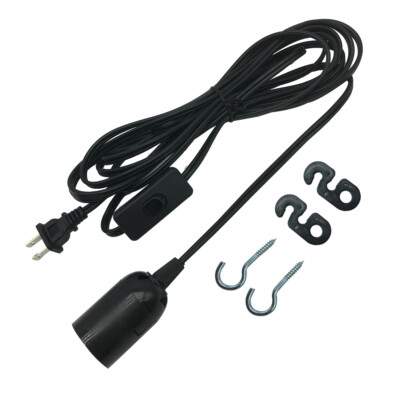 Bzwoyk Quick Simple E26 Hanging Lamp Cord For Lantern, Light Pendant, IQ 20Feet