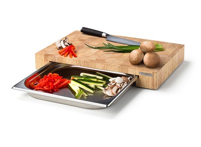 Continenta Schneidebrett mit Schublade 48 x 32 cm