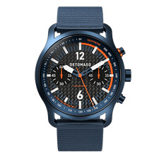 DETOMASO SORPASSO CHRONO CARBON Blau Orange - #tide ocean material® Armband