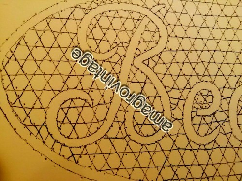 Pattern Stencil Shredded Name Commemoratove Lace Of Pouches - Picture 2 of 3