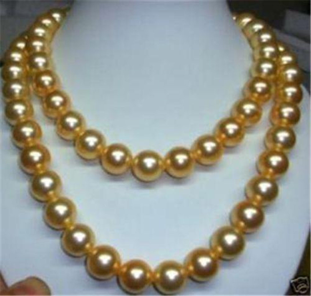Golden Brown South Sea Pearl Drop Necklace In 18K Yellow Gold - Foto 3