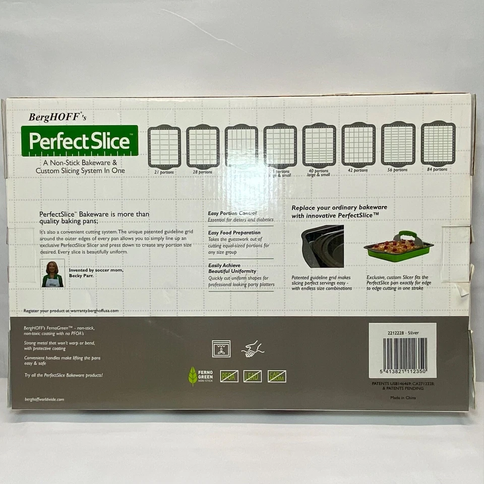 BergHOFF's Perfect Slice 不粘烤盘和定制切片系统 全新 银色 — 第 2/4 张图片