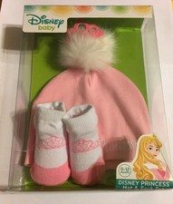 DISNEY BABY ARIEL BIB AND HAT SET SIZE 0-12 MONTHS BABY PRINCESS INFANT CAP CUTE