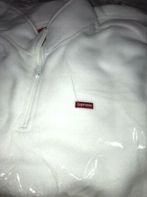 SUPREME White Polartec Half Zip Pullover size: M 100% Authentic IN