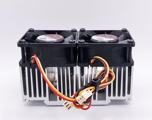 CPU COOLER W/ (2) YS Tech FD1260257B-2A 12V 0.11A 30MMx10MM Square Cooling Fan - Picture 3 of 3