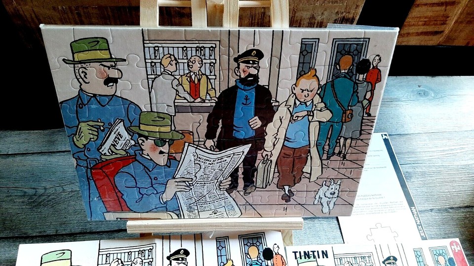 Hergé & Nathan-Coffret Puzzle -Tintin temple du soleil, 100 pièces
