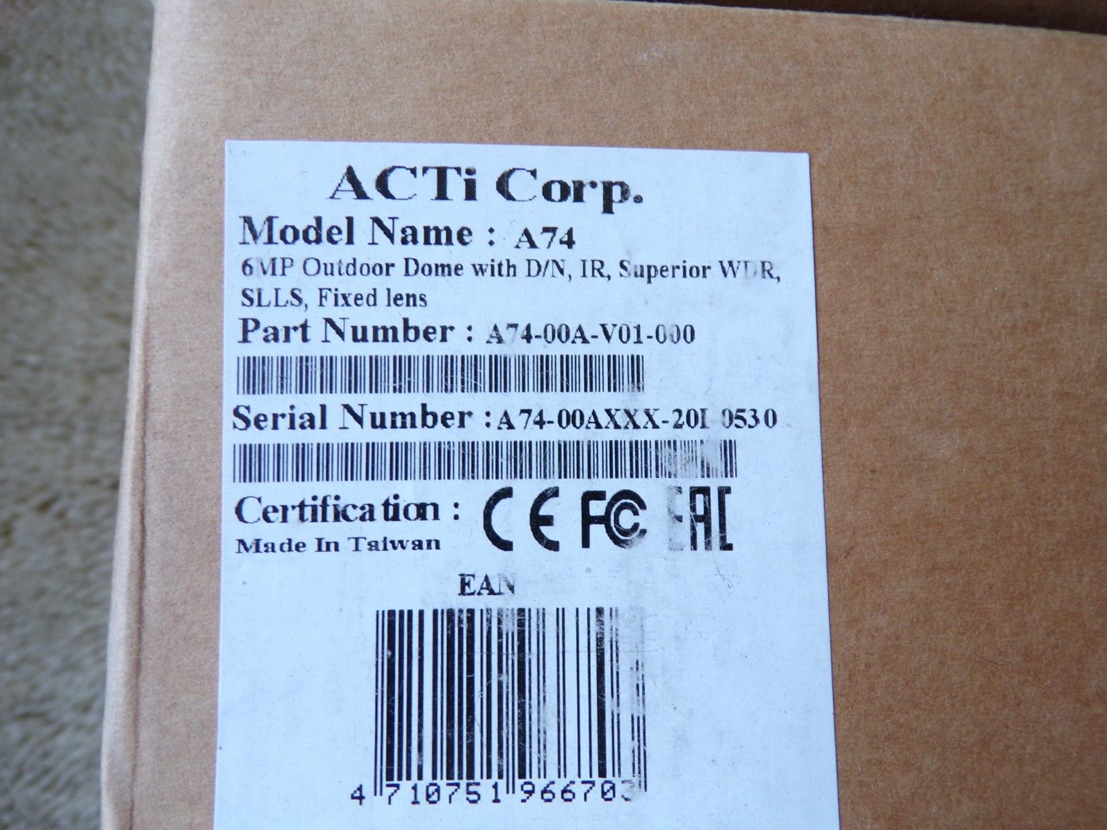 ACTi - A74 Outdoor Dome Camera; a5