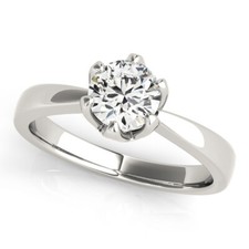 1.00 Ct Simulated Diamond Engagement proposal Ring 14K Real White Gold Size 7