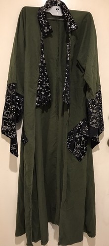 Wizard Magician HANDMADE Long Coat w Constellations Star Trim MEDIUM Steampunk