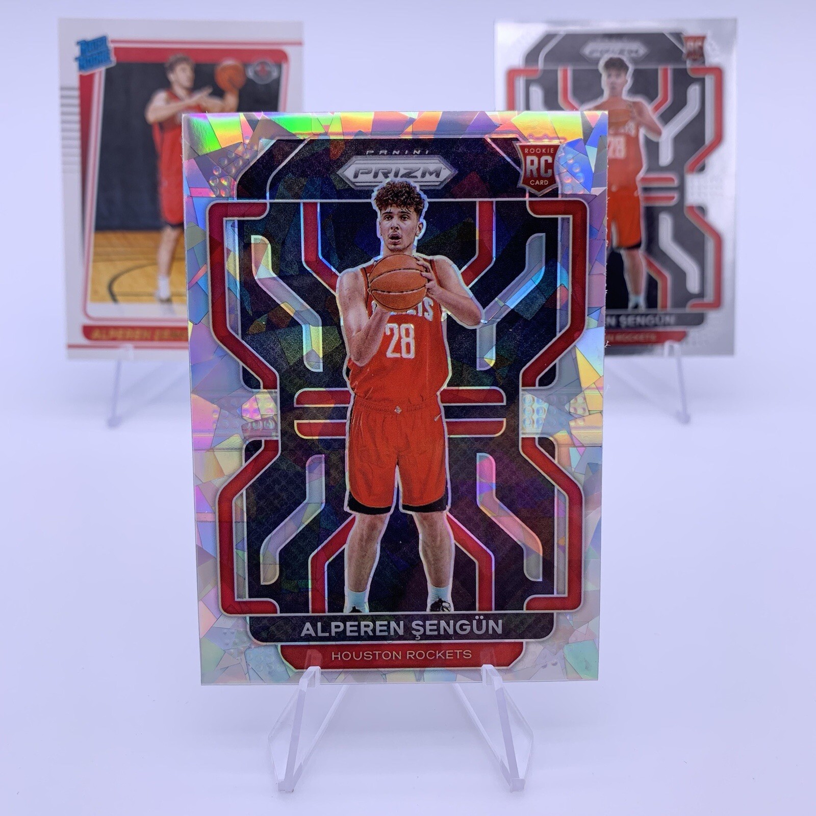 2021-22 Panini Prizm Alperen Sengun Silver Cracked Ice #318 Rookie RC Rockets