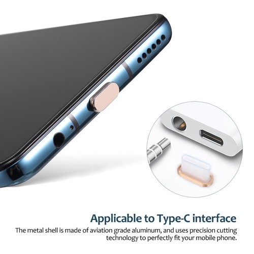 8 Pcs -C Plugs USB Charging Ports Covers Compatible for Most C Phones - 第 2/11 張圖片