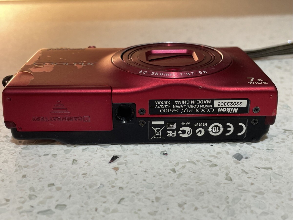 Nikon COOLPIX S6100 Gloss Red 7x Zoom 16MP Digital Camera | eBay UK