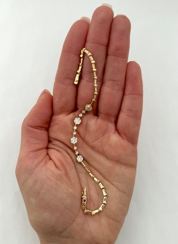 DIAMOND BRACELET 18K YELLOW GOLD, 0.87 CAR NATURAL VS DIAMONDS, RET USD $4,000+T - Picture 10 of 13
