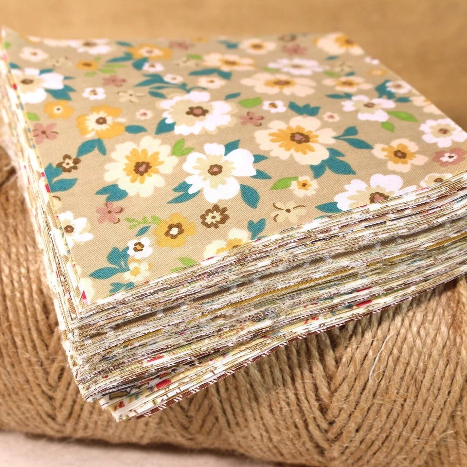 100 Mix Brown Fabric 4" Cotton  Squares Bundle Quilting Scrap Sewing Craft DIY - Image 2 of 4