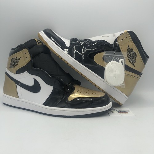 NIKE AIR JORDAN 1 RETRO I HIGH OG NRG TOP 3 WHITE BLACK GOLD TOE 861428-001 14 I