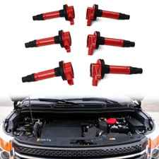 Red 6PC Ignition Coil UF553 For Ford Edge Explorer Mustang For For Mazda