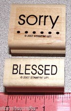Sorry  Blessed Rubber Stamp Singles Friendship Tag Size by Stampin Up So Very