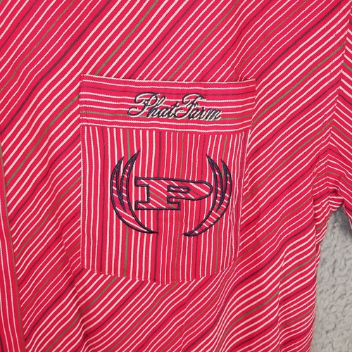 Phat Farm Shirt Mens XL Red Striped All Over Long Sleeve Dead Stock Vintage Y2K - Picture 4 of 11