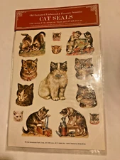 VTG 1982 Merrimack #10947 Big Sticker Sheets Cat Kitten Hong Kong 3 SEALED Packs