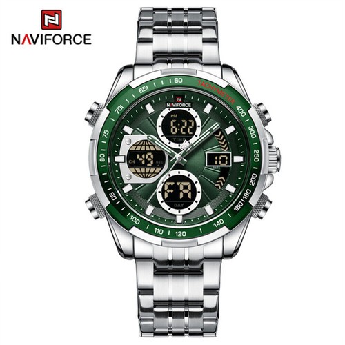 NAVIFORCE Men Watches Dual Time Steel Stopwatch Male Business Digital Wristwatch - Picture 26 of 32