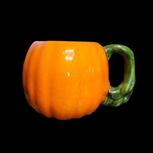 Vtg Pr Ceramic Pumpkin Mugs 3.25" 1980 Hobbyist Fall Decor Signed Eric Carolyn - Picture 2 of 10