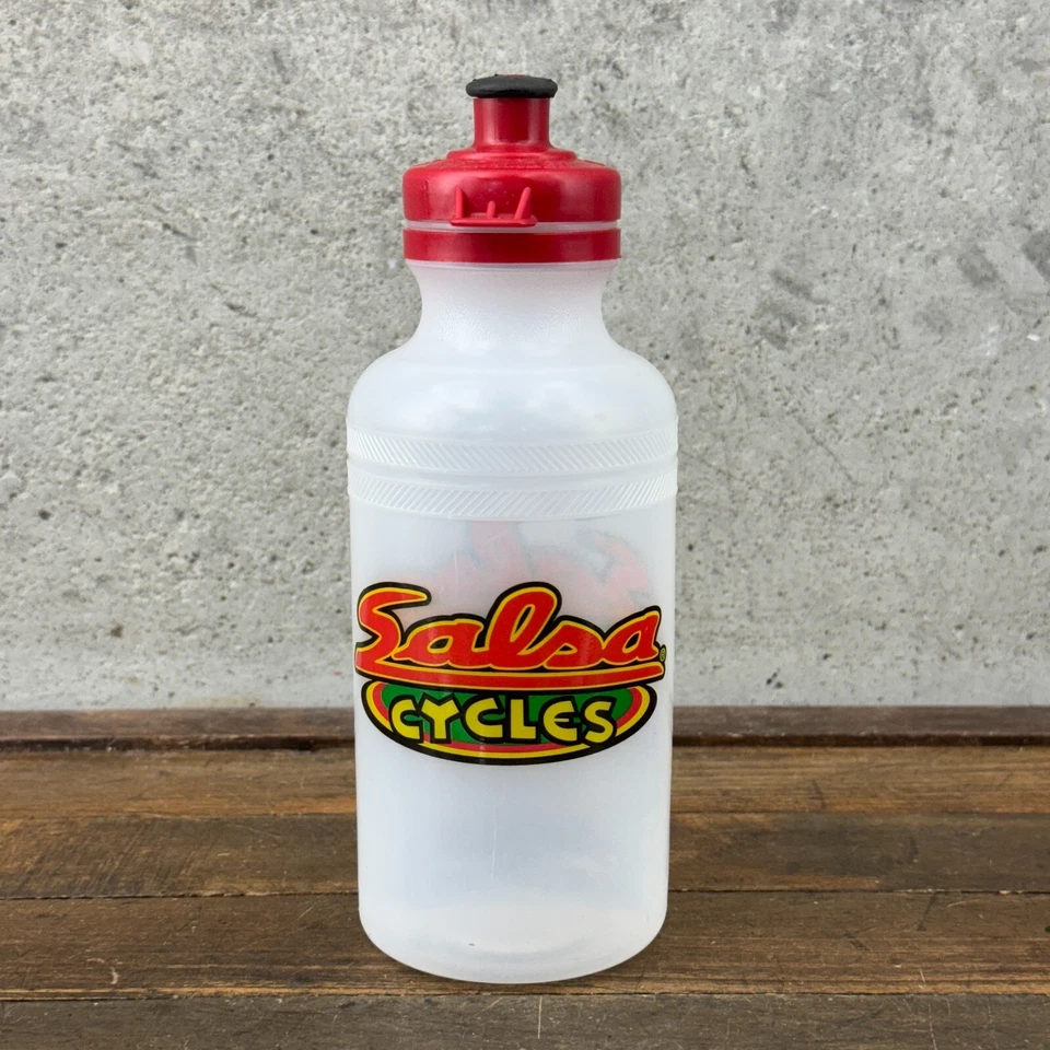 Botella de agua vintage Salsa Cycles blanca transparente especializada EE. UU. 00s 90s Race MTB A Foto 2 de 4