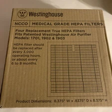 4-Pack Medical Grade SP6727 Westinghouse True HEPA Filters For 1701 1902 & 1903