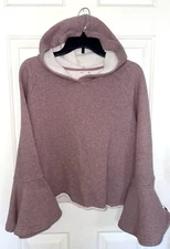 Woman's size Medium Melrose And Market Fleece Hoodie Pink Mauve Bell Sleeve