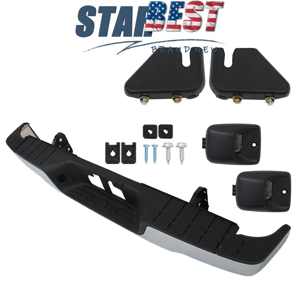 New Chrome - Complete Steel Rear Bumper W/ Hardware For Toyota Tundra 2007-2013 Foto 2 de 4