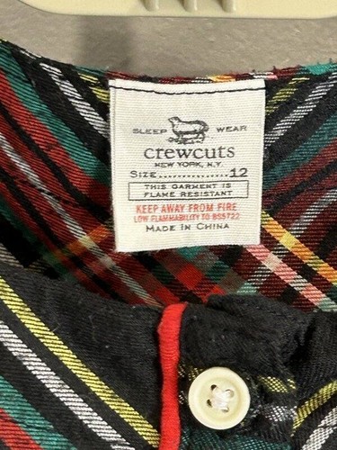 Crewcuts J Crew Holiday Christmas Plaid Girls Nightgown Pajamas Black Ruffle 12 - Picture 4 of 8
