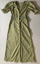 ASOS Design Green Floral Maxi Dress Boho Romantic Size 4 Lightweight Button Up